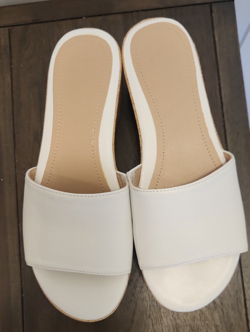 JustFab Women's White Slide Sandals - Slip-On Comfort